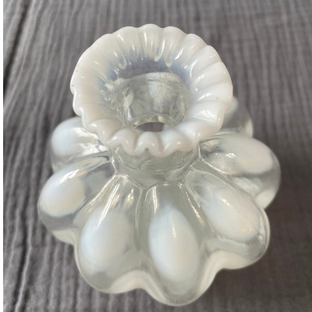 Fenton French Opalescent Perfume Bottle Dot Optic Melon Shape no stopper - Picture 2 of 4